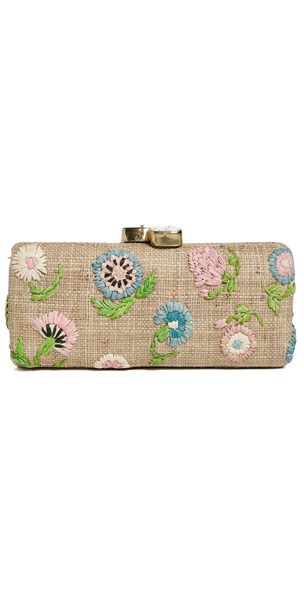 PAMELA MUNSON Petite Fleur Clutch Natural/Pastel One Size