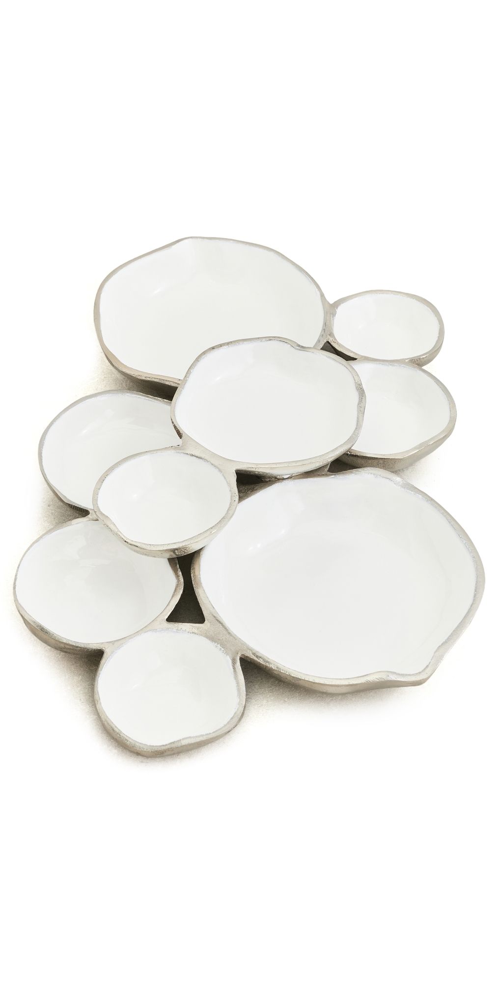 The Favorites Cluster of Nine Round Serving Bowls Nickel/White One Size