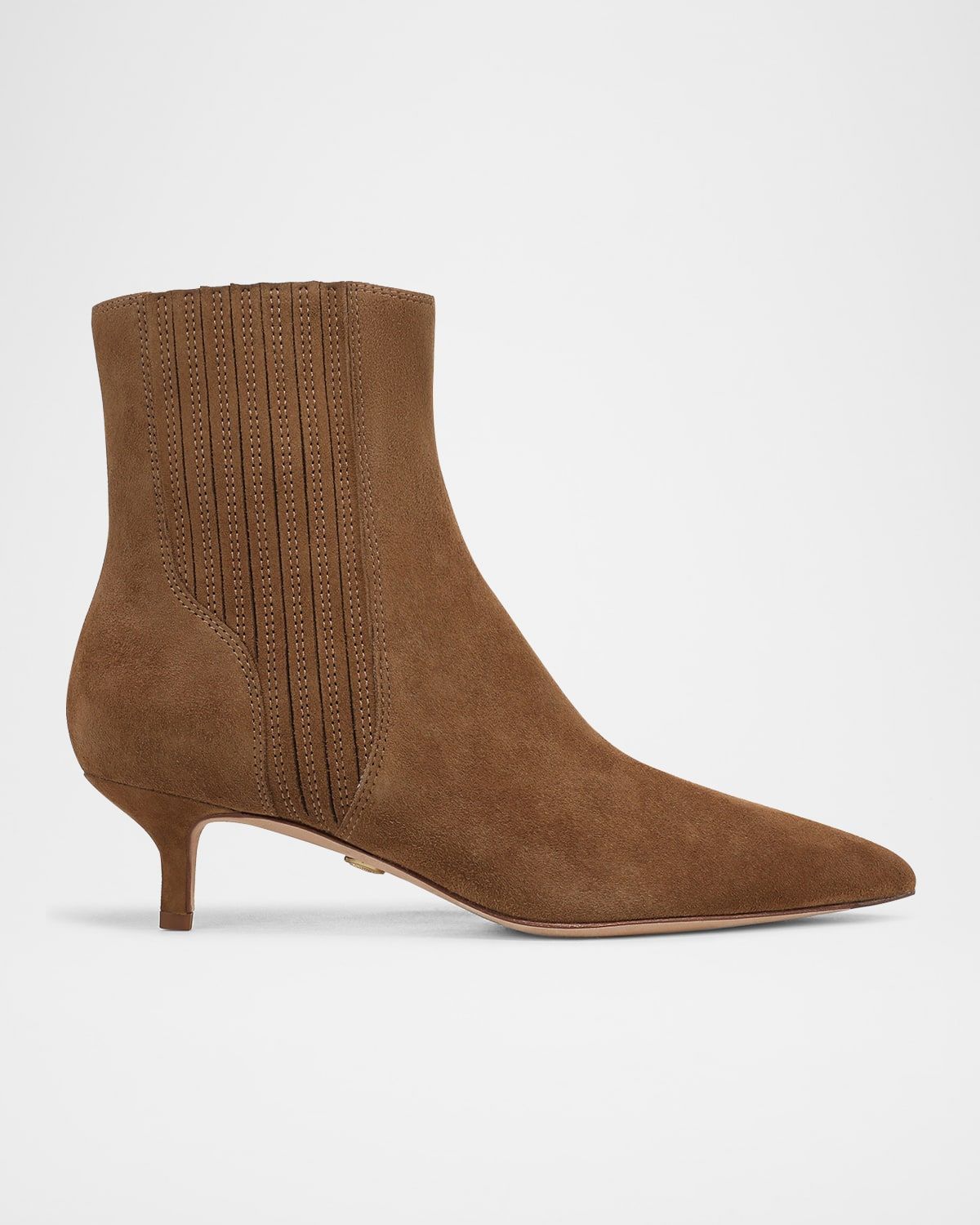45mm Lisa Suede Kitten-Heel Booties