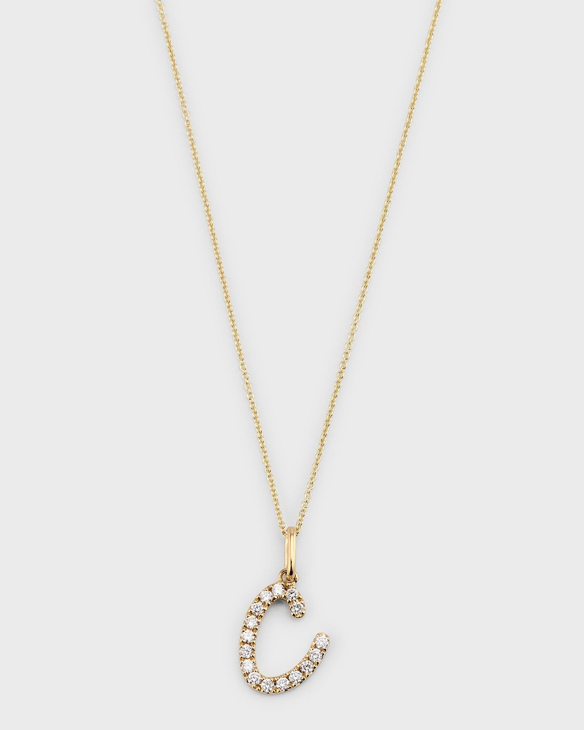 14k Diamond Pave Initial Necklace