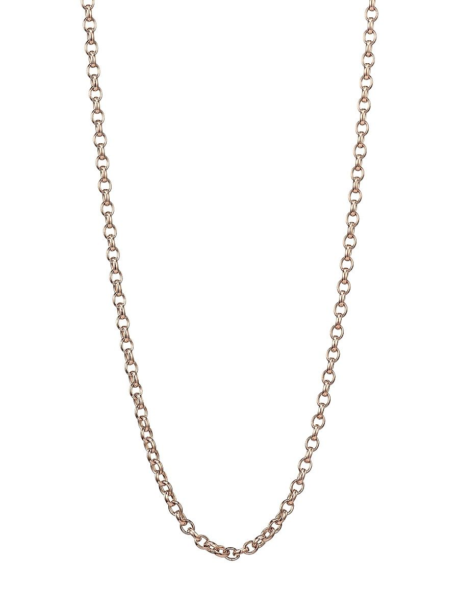 Women's 18K Rose Gold Belcher-Link Long Chain Necklace/35" - Rose Gold