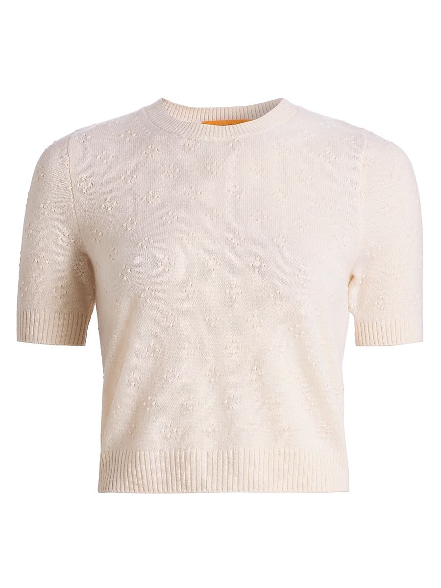Women's Compass Cashmere Sweater T-Shirt - Cream - Size XL