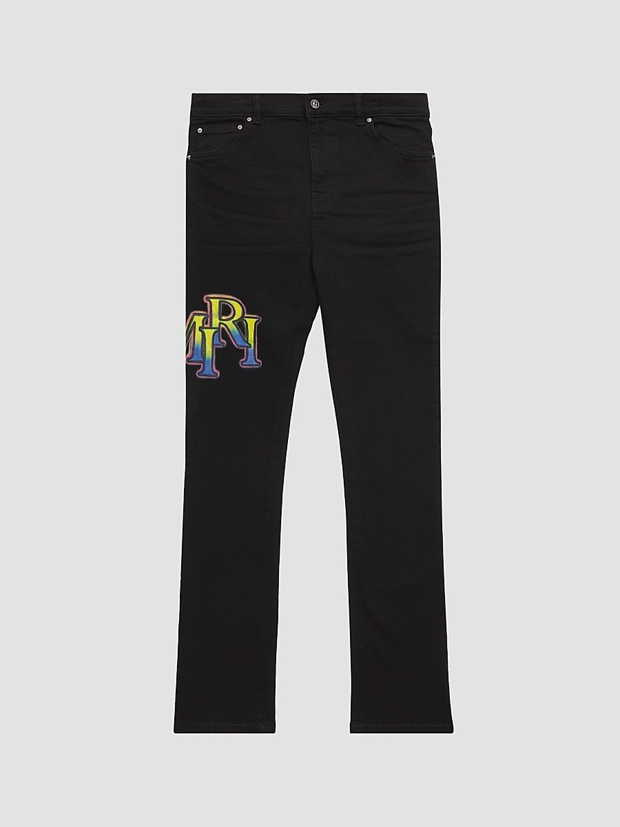 Little Kid's & Kid's Staggered Logo Skinny Jeans - Washed Black - Size 4