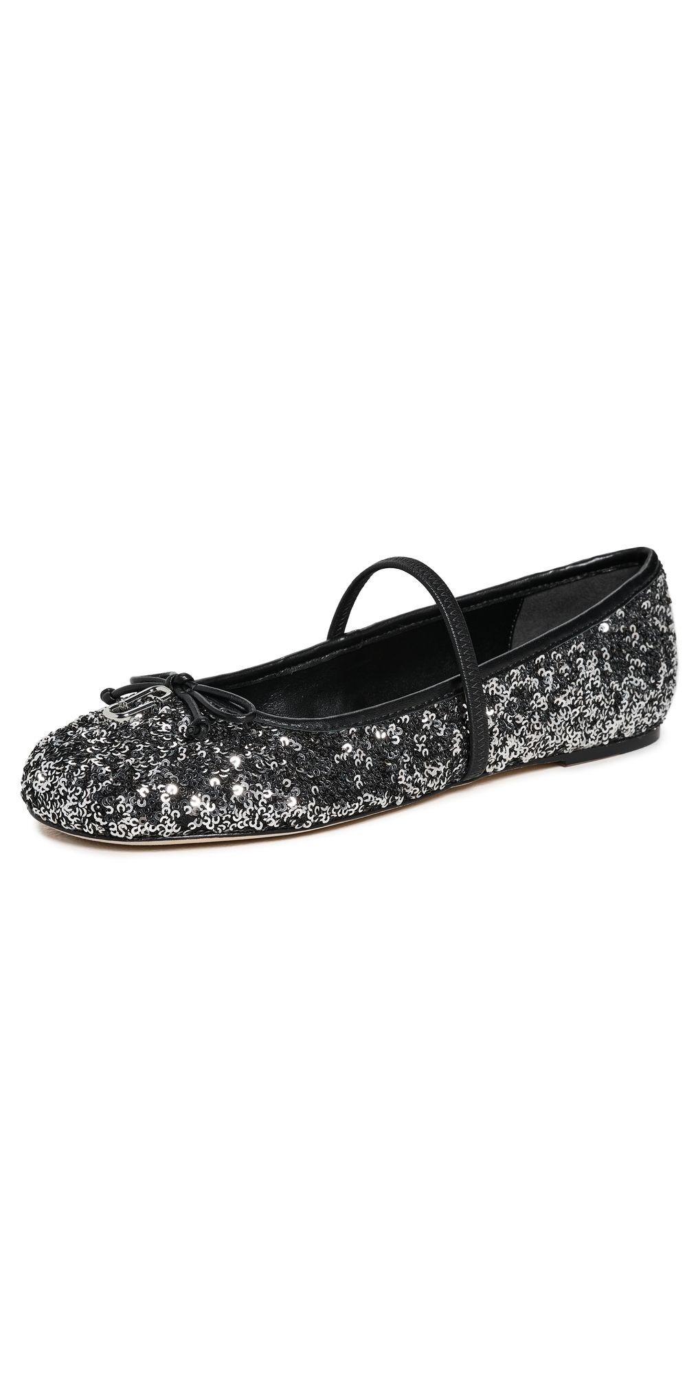 Marc Jacobs The Sequin Sabrina Ballerina Flats Silver 38