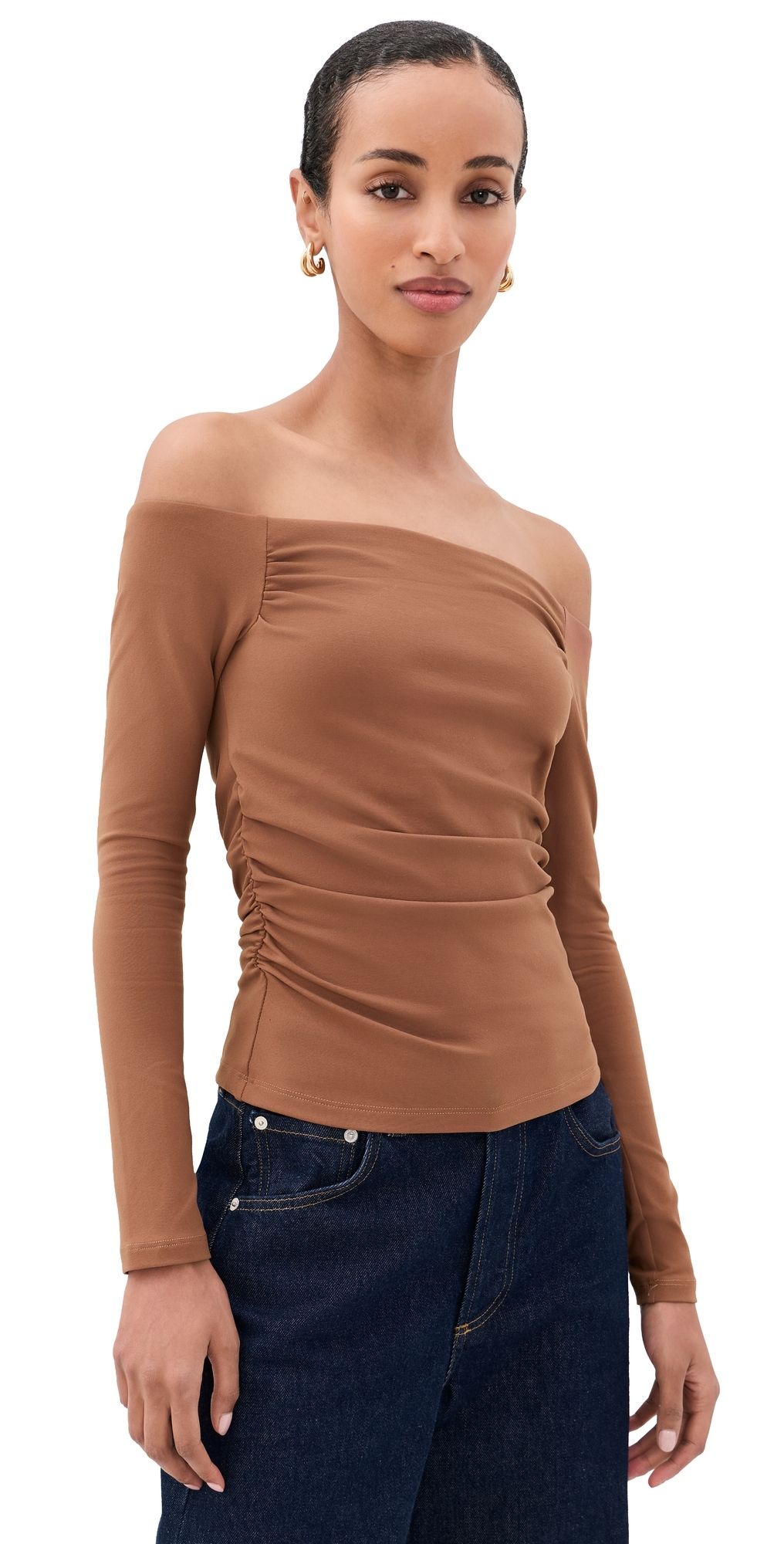 Susana Monaco Off Shoulder Top Toast M