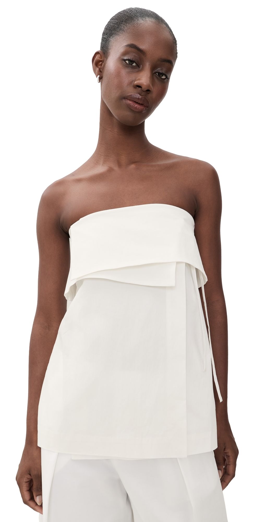 St. Agni Strapless Wrap Top Off White M