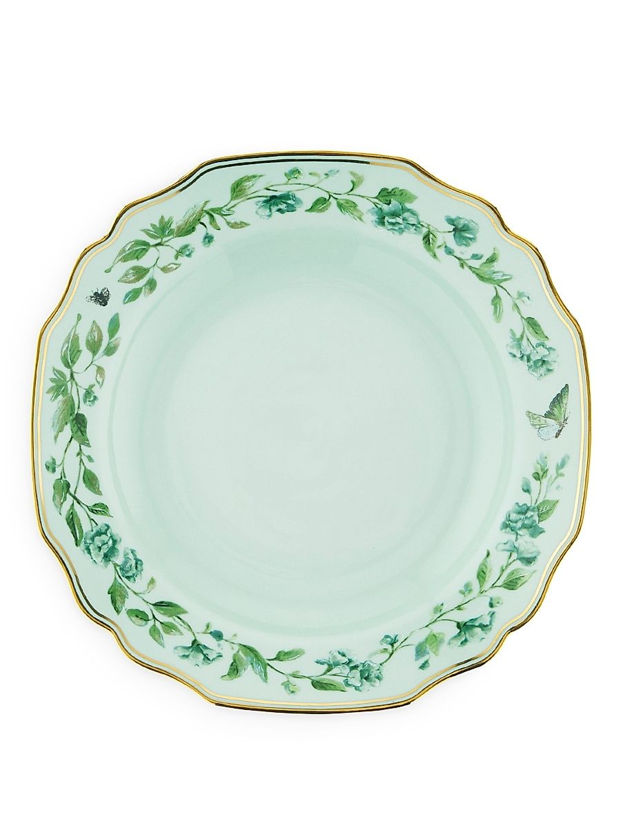 Secret Garden 2-Piece Soup Plate Set - Kelly Green