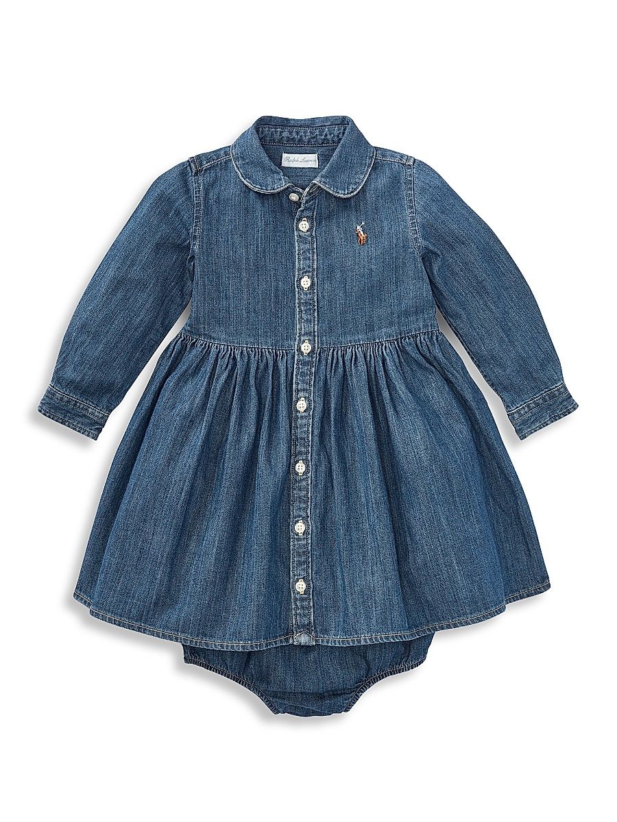 Baby Girl's Denim Shirtdress - Indigo - Size 12 Months