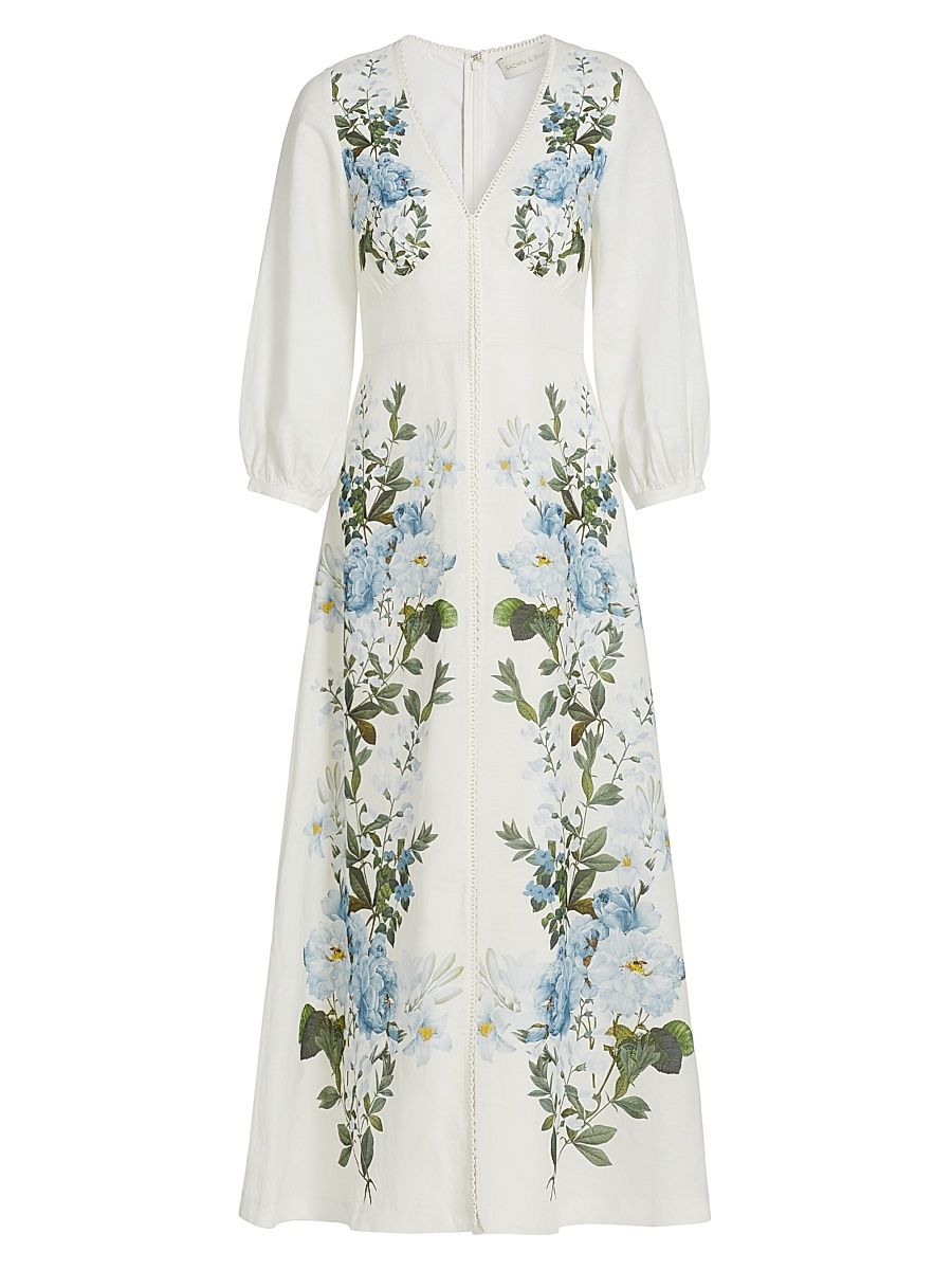 Women's Varenna Floral Maxi Dress - Pearl Raceme - Size 2