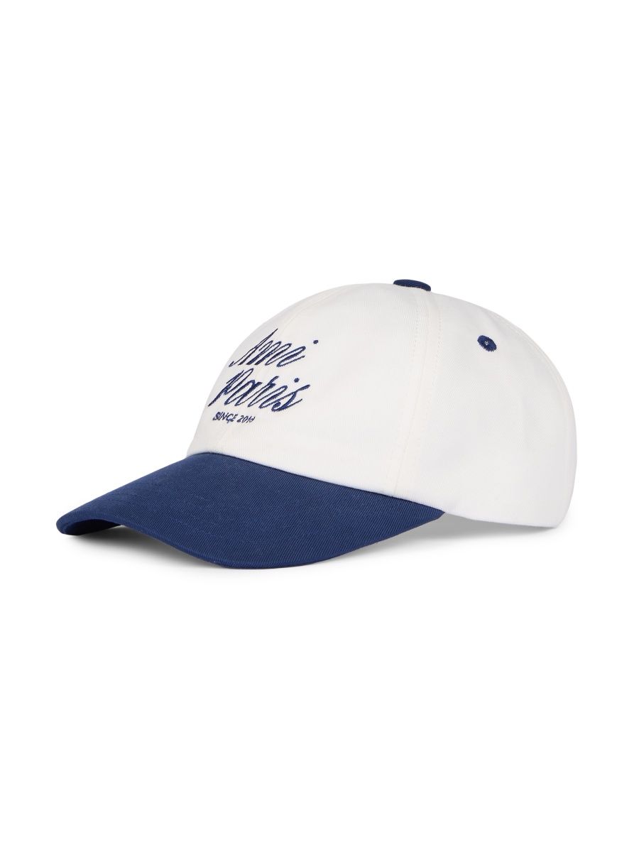 AMI Paris Men's Logo-Embroidered Cotton Baseball Cap - Encre Blanc Creme