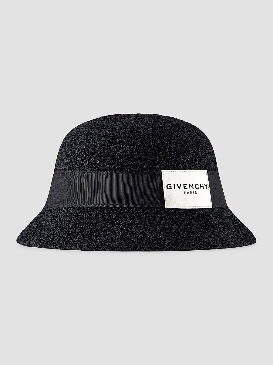 Givenchy Men's Bob Hat in Crochet with Paris Gros Grain - Black