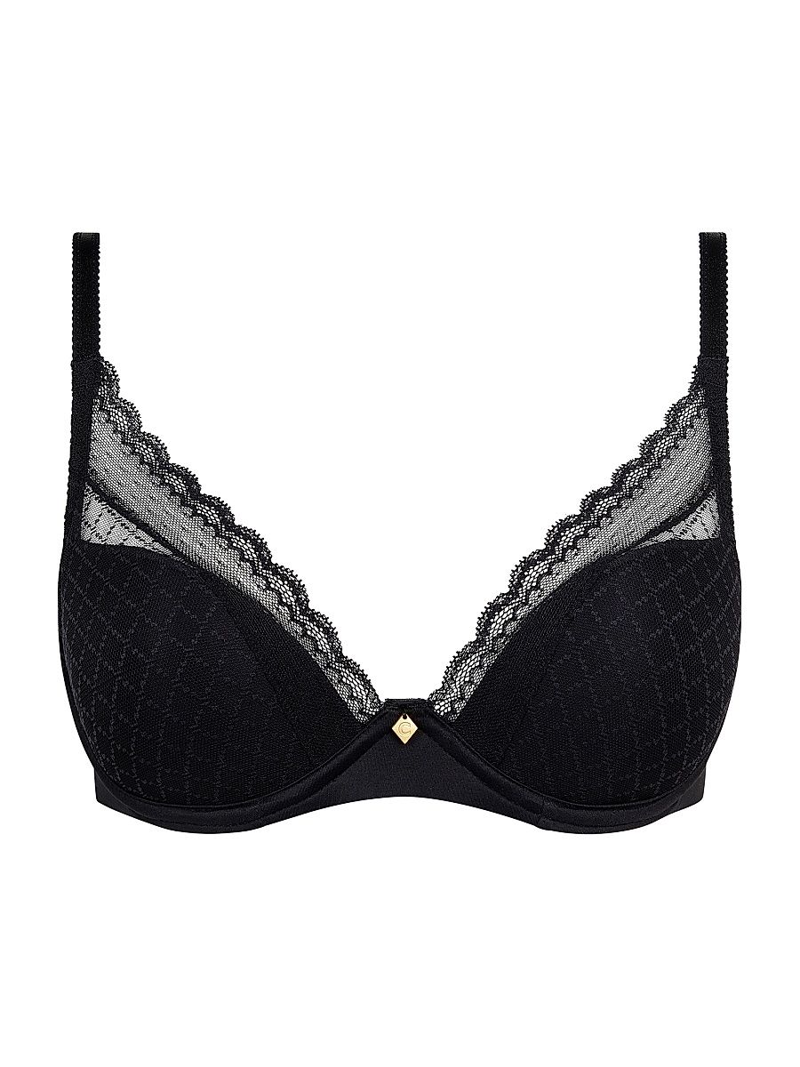 Chantelle Women's Norah Chic Plunge T-Shirt Bra - Black - Size 34F