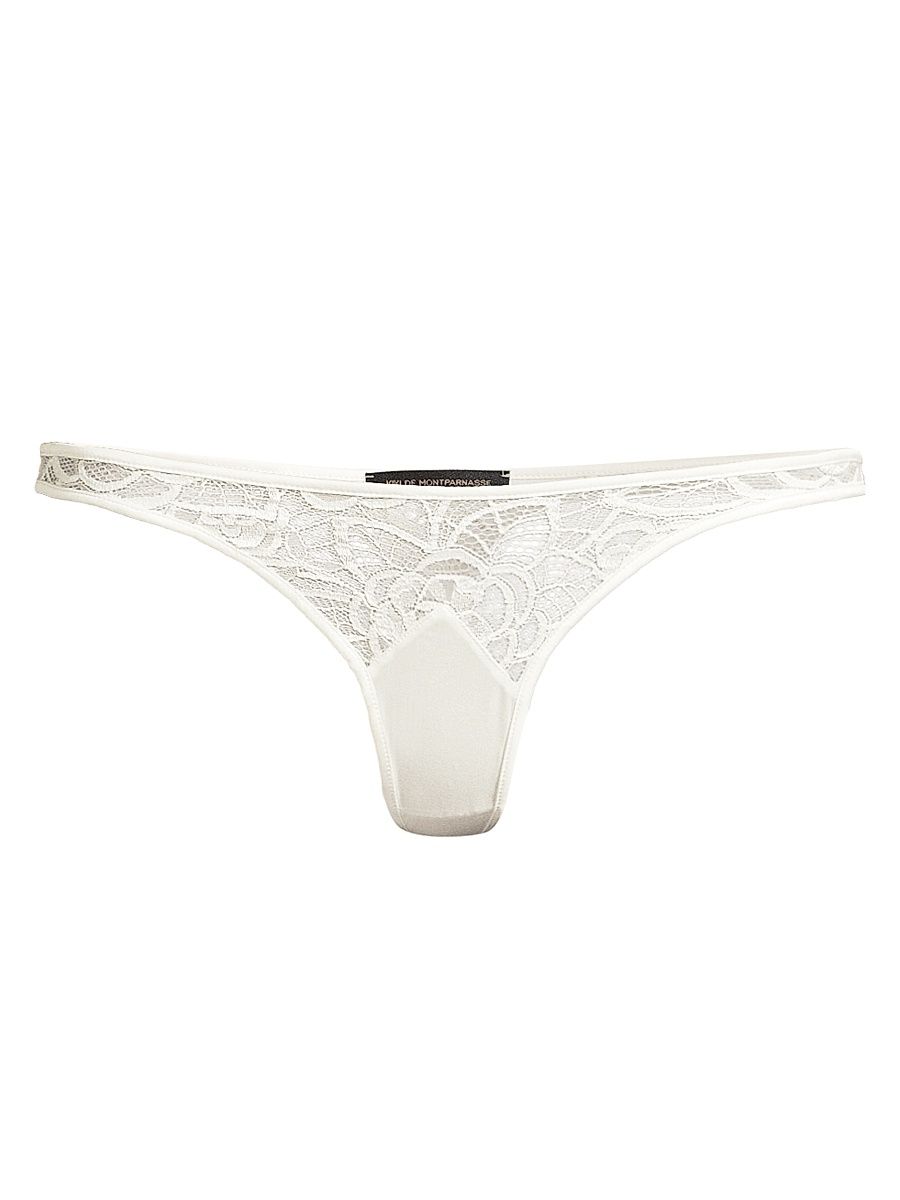 Kiki de Montparnasse Women's Coquette Lace Thong - Ivory - Size Large