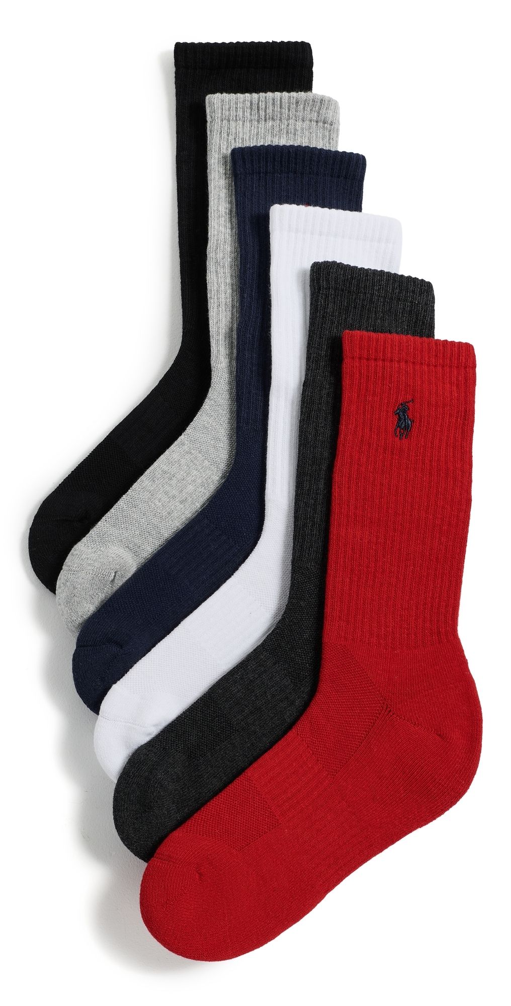 Polo Ralph Lauren Performance Crew Socks 6-Pack Assorted 10-13