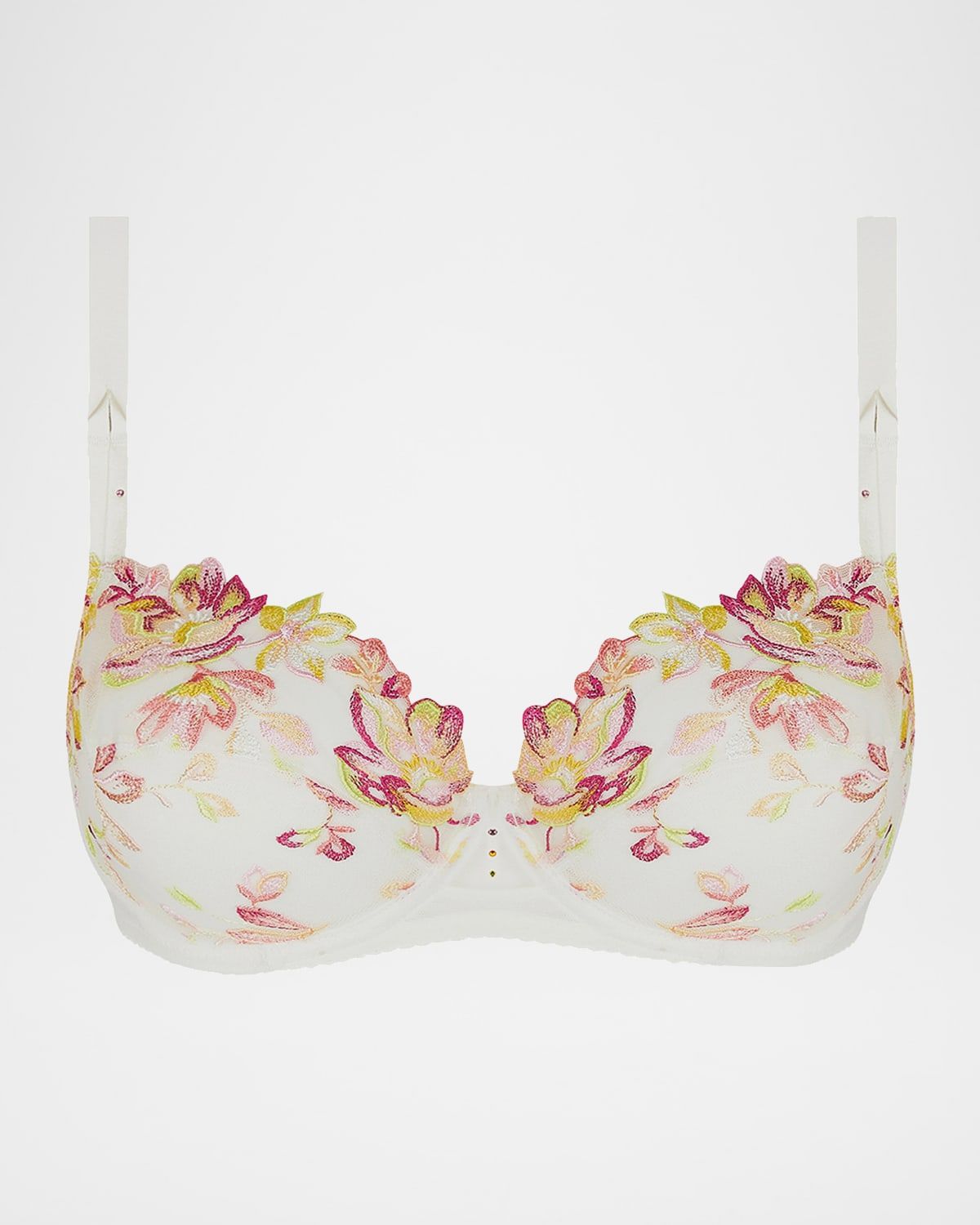 Folie D & apos;Ete Floral-Embroidered Tulle Demi Bra