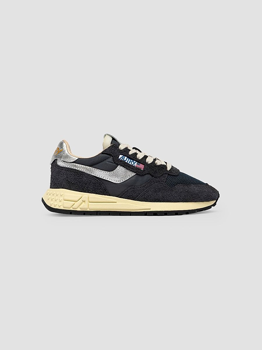 Women's Reelwind Low-Top Suede Sneakers - Suede Black Silver - Size 8