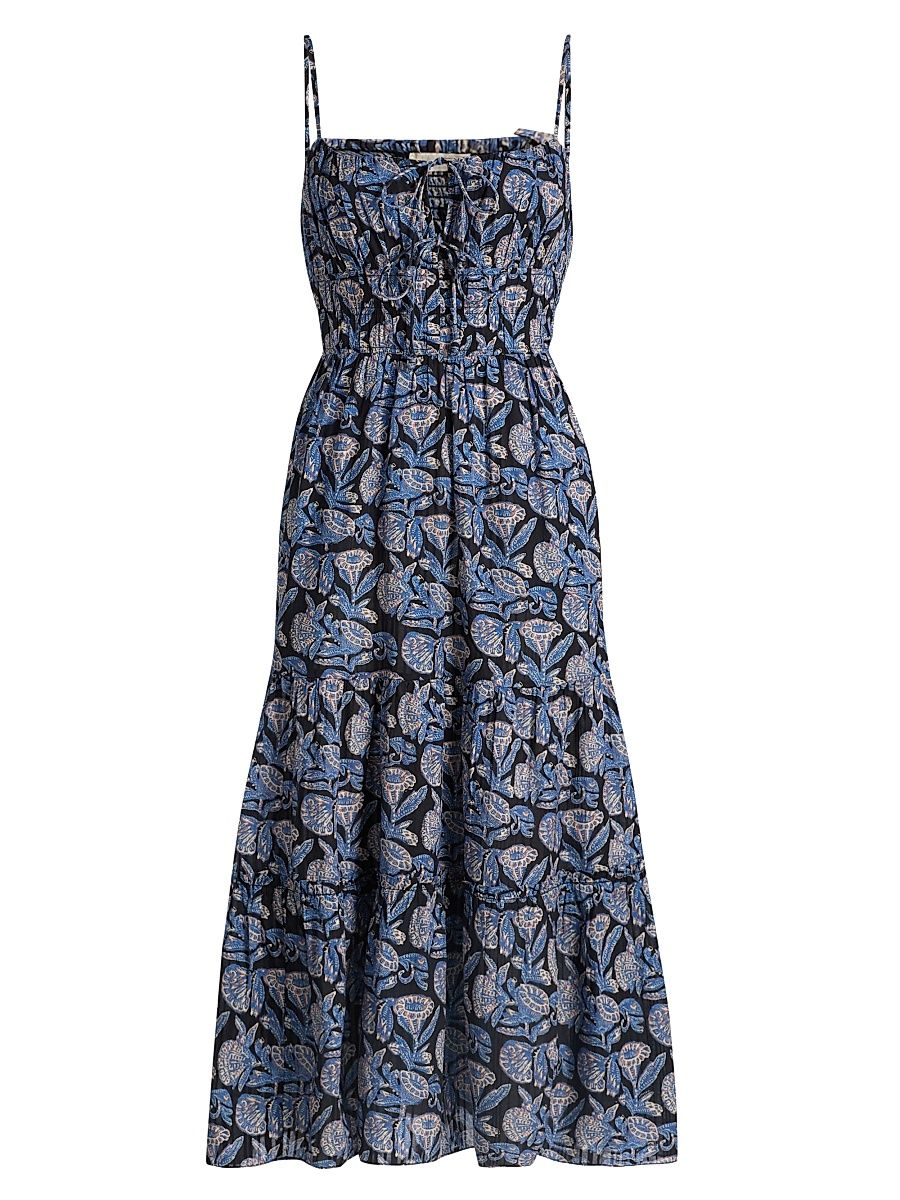 Women's Aydin Floral Cotton-Blend Midi-Dress - Zinnia - Size 14