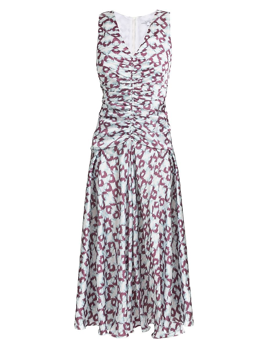 Women's Ruched A-Line Midi-Dress - Ocean Mist - Size 14