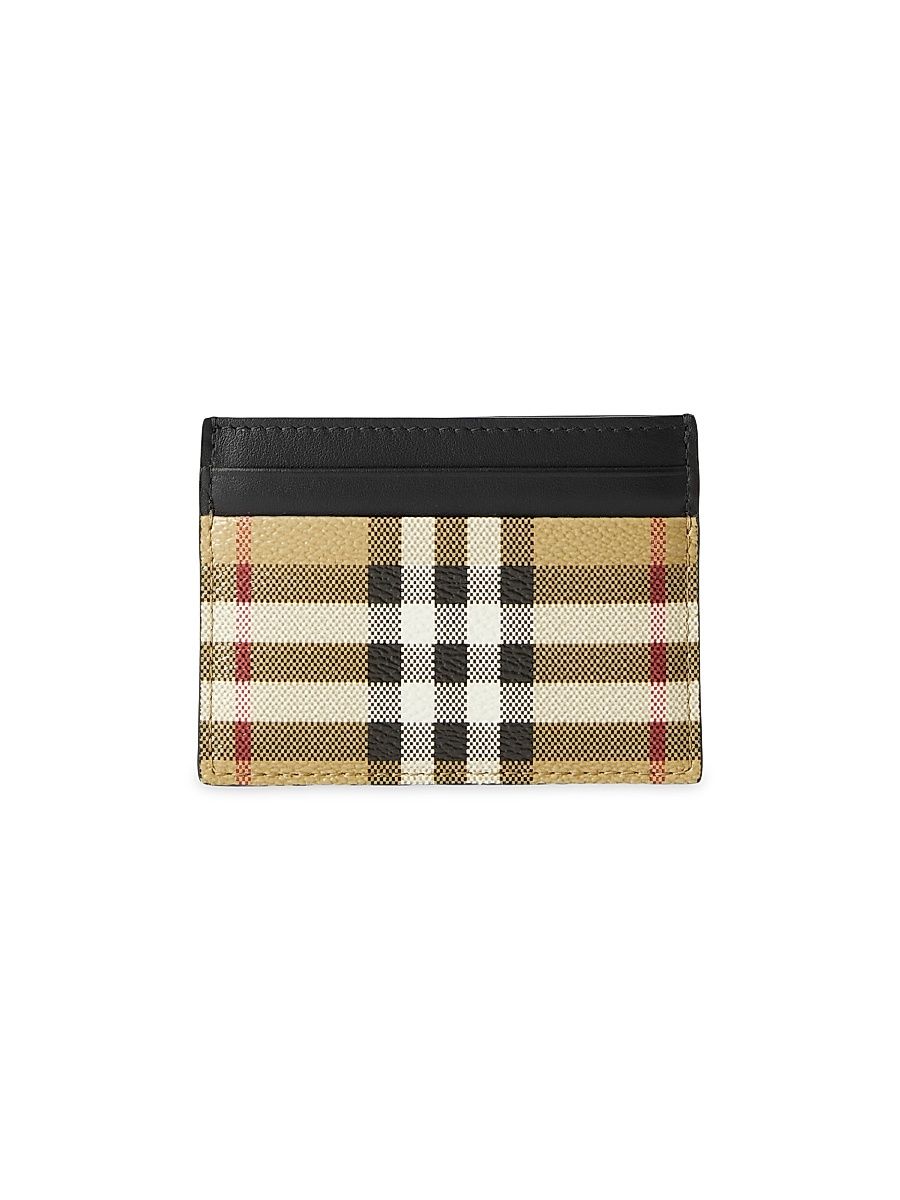 Men's Check Card Case - Archive Beige