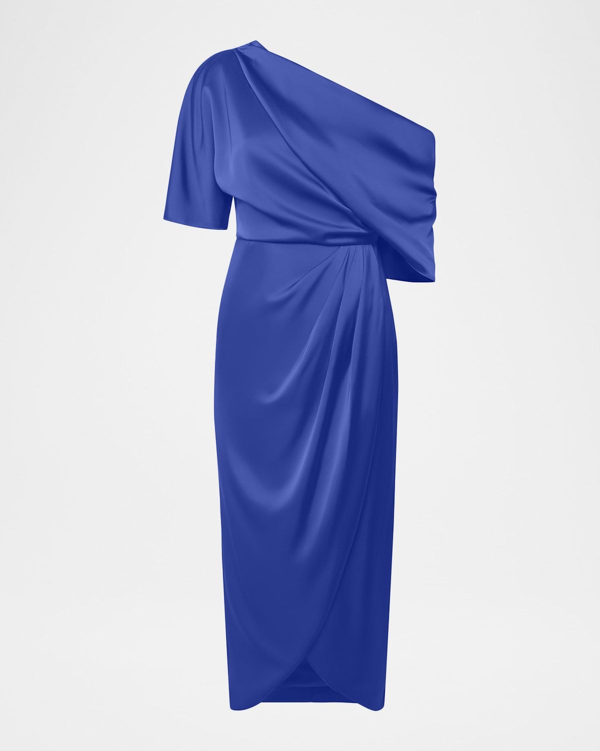 Rayna Draped One-Shoulder High-Low Gown