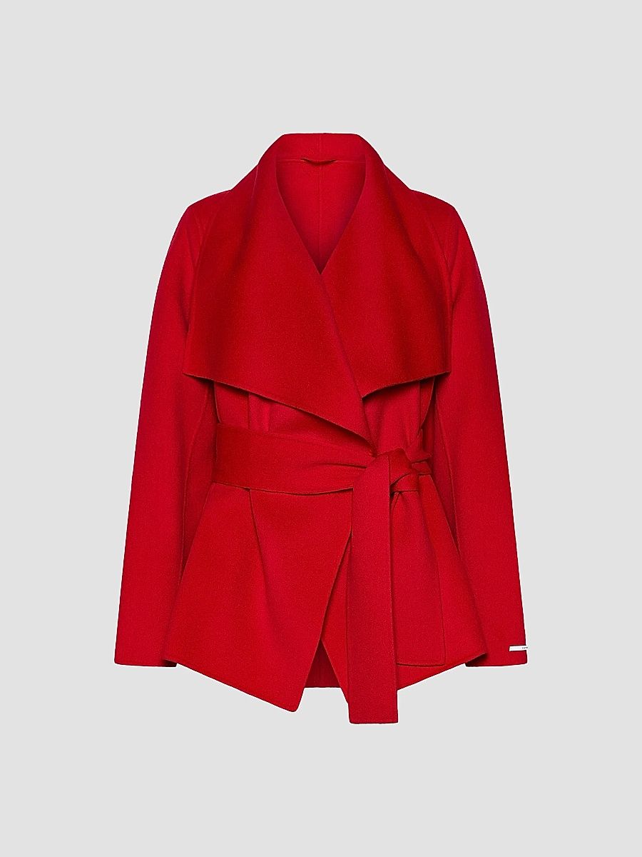 Women's Soft Double Sided Wool Jacket - Red - Size 12