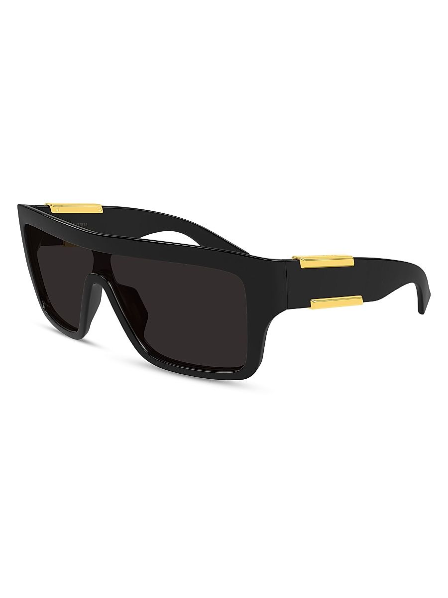 Women's Dash Ribbon 99MM Shield Sunglasses - Black