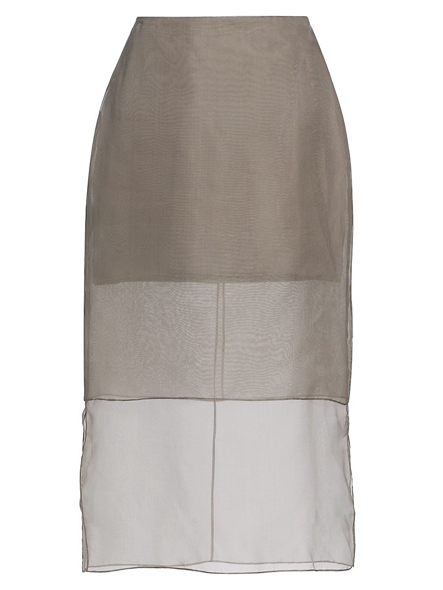 Women's The Brett Silk Pencil Skirt - Smoke - Size 8