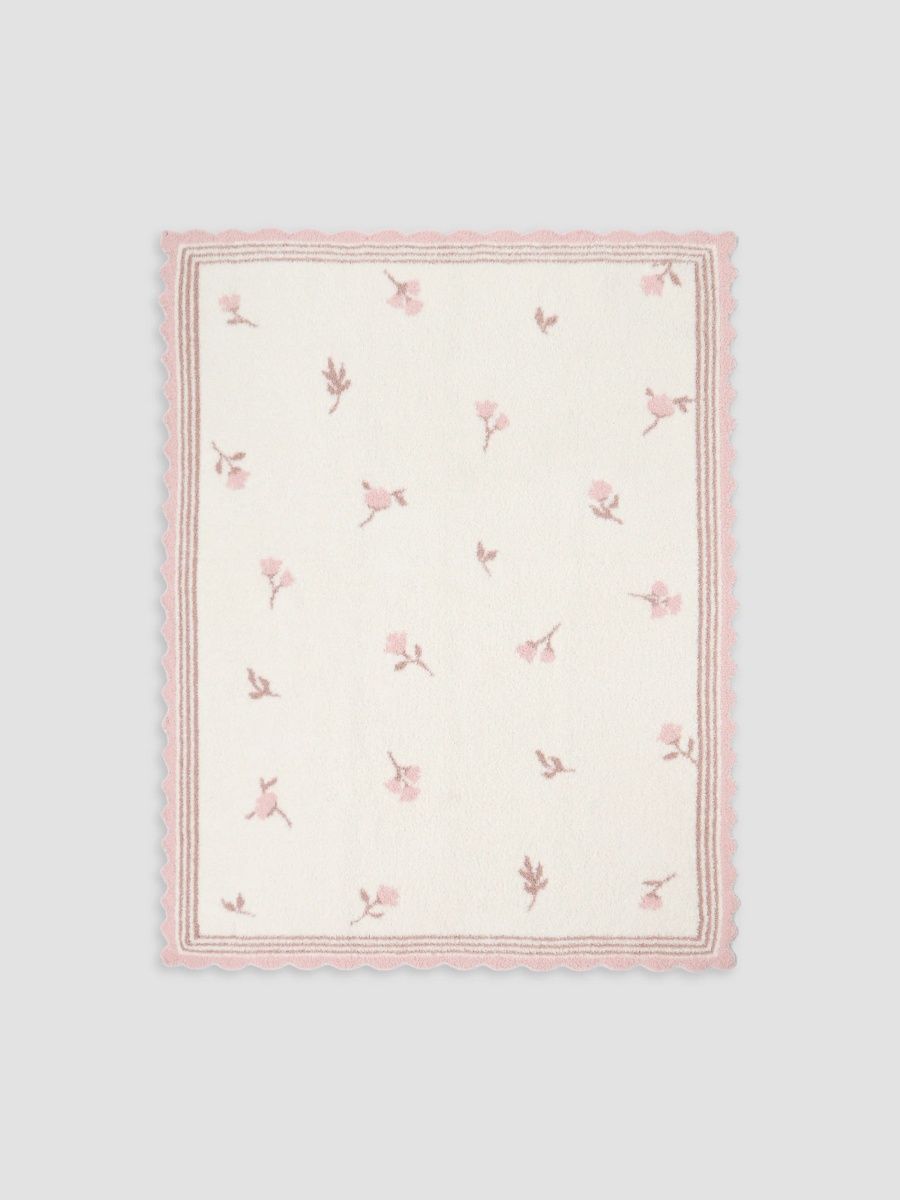 Barefoot Dreams Unisex Baby Girl's Cozychic Heirloom Floral Stroller Blanket - Faded Rose Multi