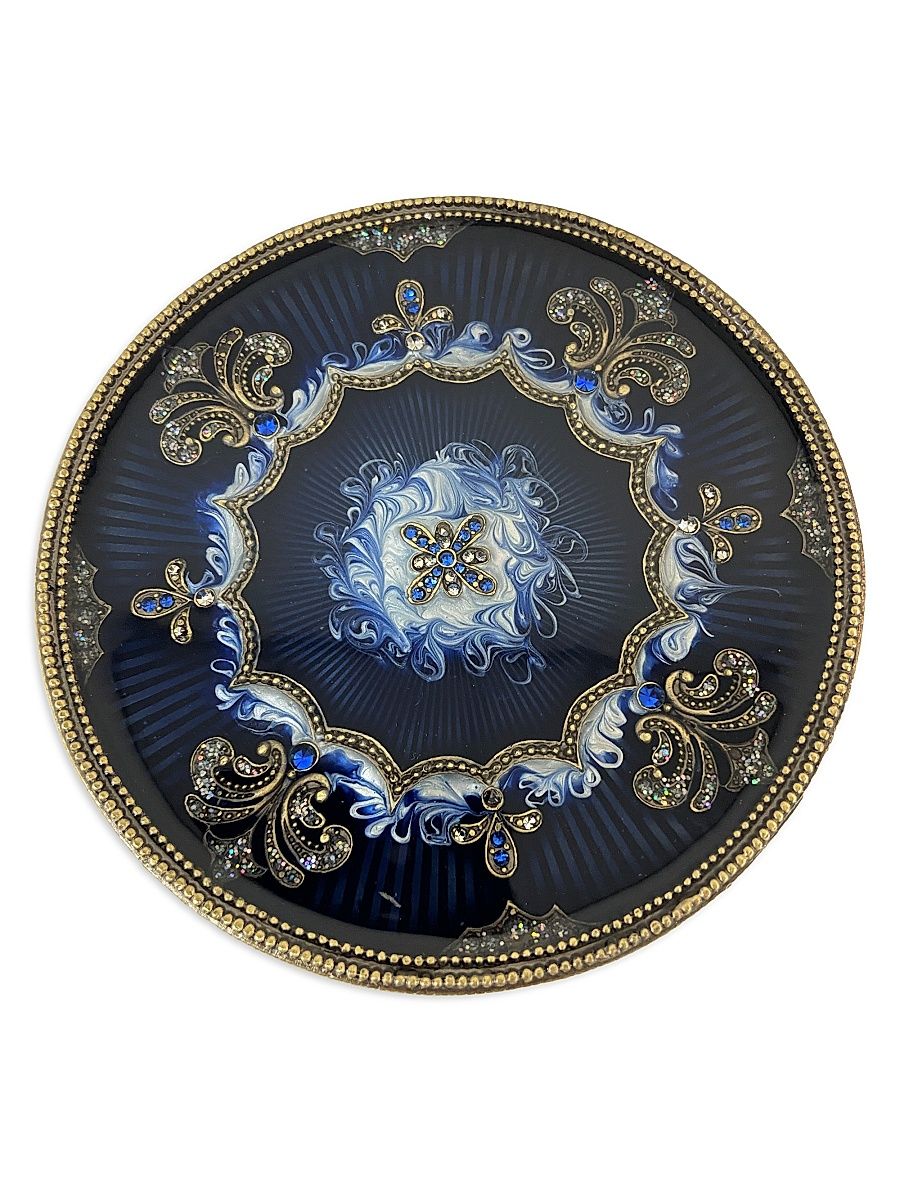 Jeweled Round Coaster - Blue