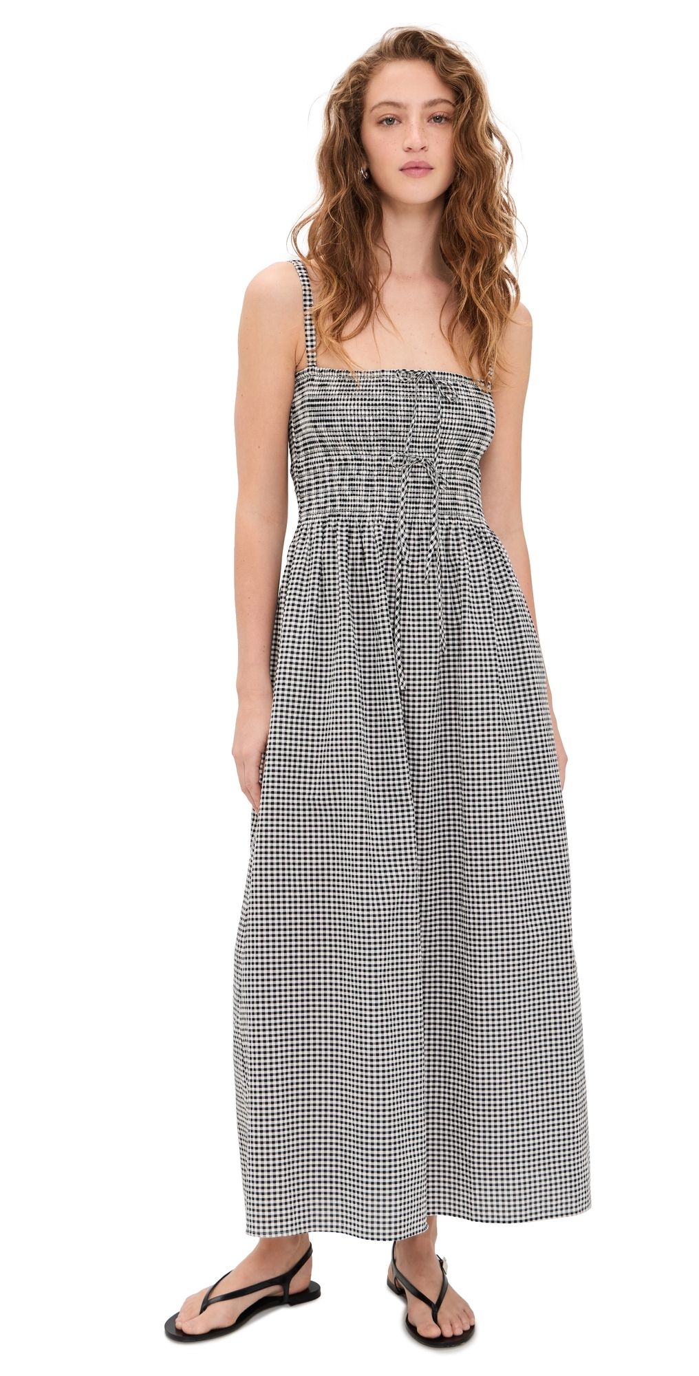 Hill House Home The Larissa Nap Dress Black/Sand Gingham XXS
