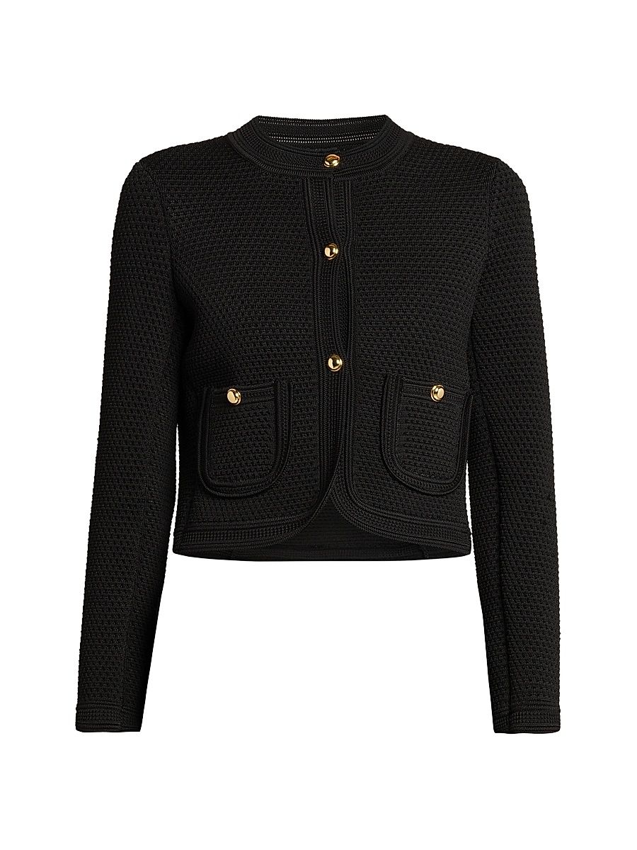 Women's Compact Mesh Crop Jacket - Black - Size Large