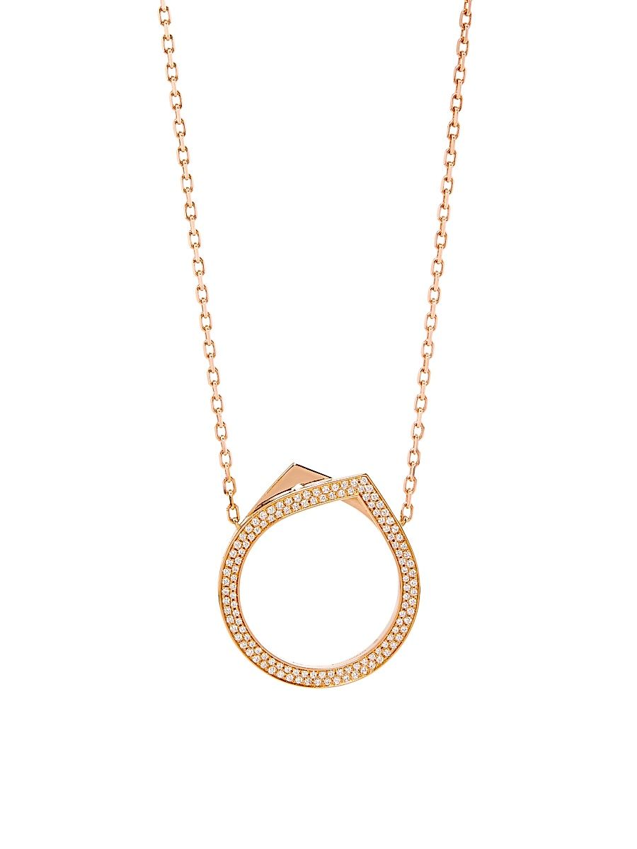 Women's Antifer 18K Rose Gold & 0.65 TCW Diamond Pendant Necklace - Rose Gold