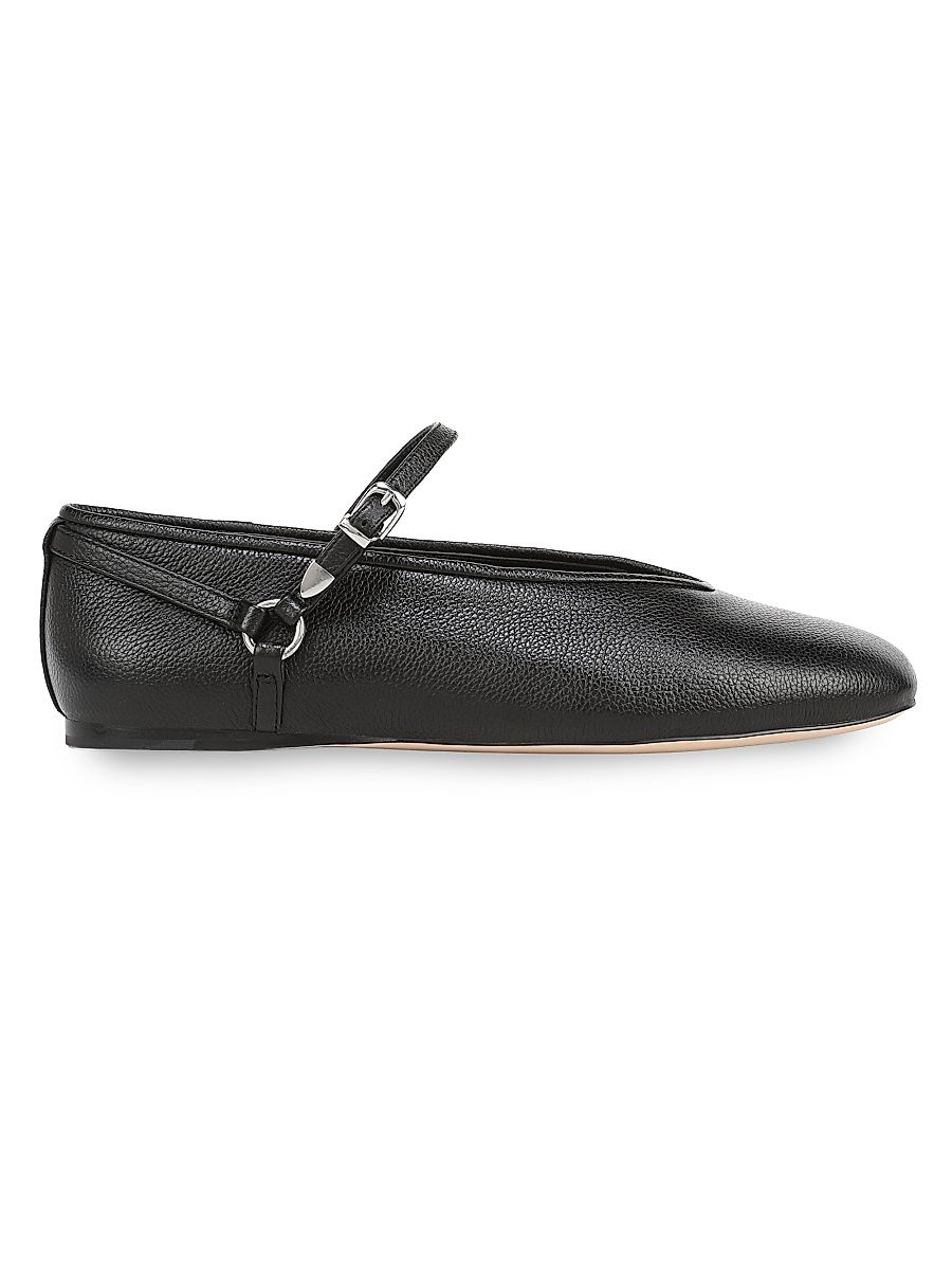 Women's Max Leather Ballet Flats - Black - Size 11