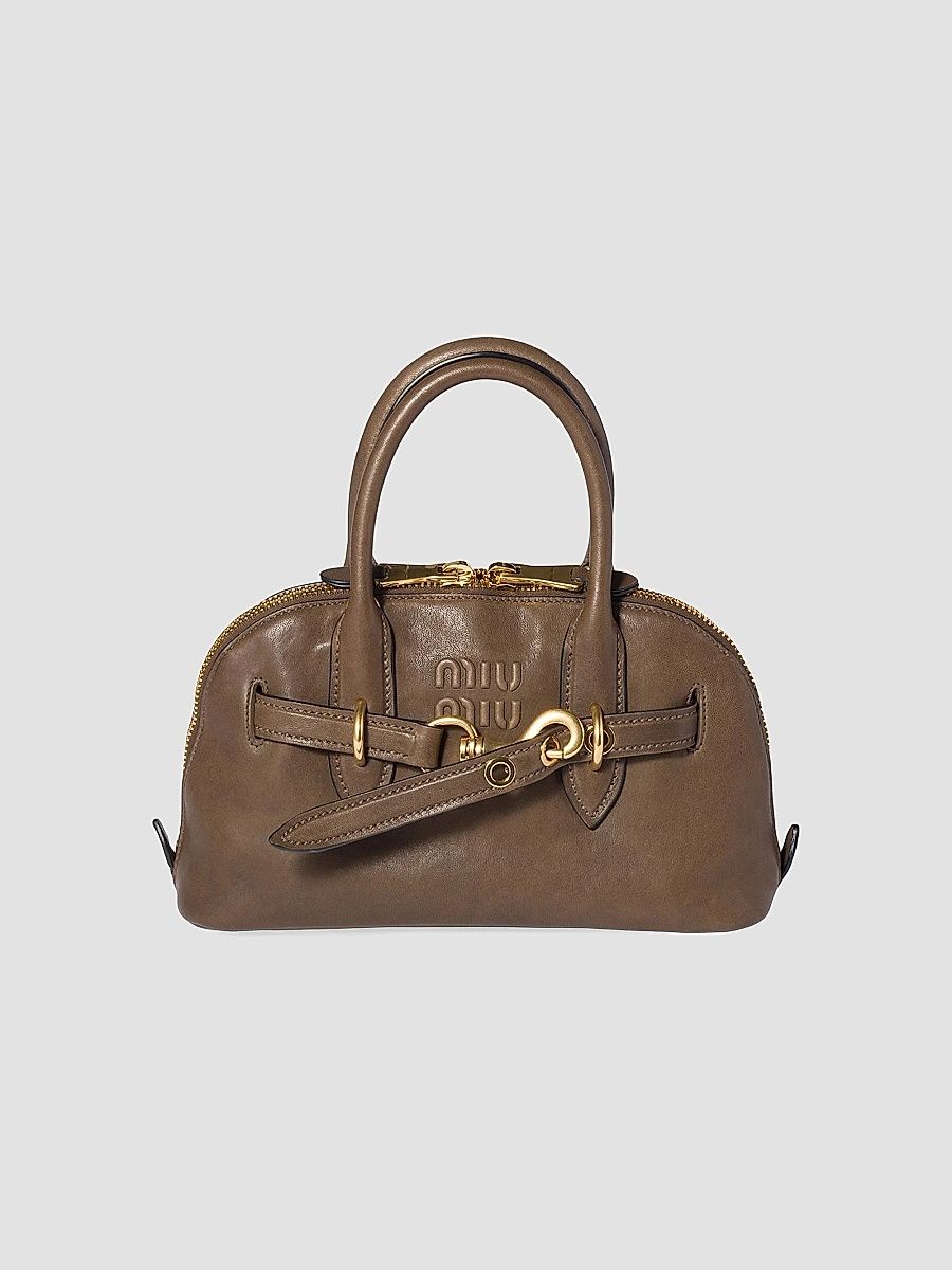 Miu Miu Women's Aventure Nappa Leather Top-Handle Bag - Chocolate Brown