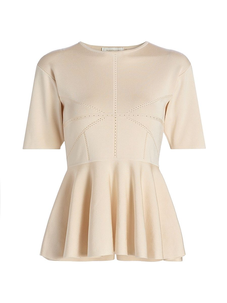 Women's Luna Peplum Top - Cream - Size 10