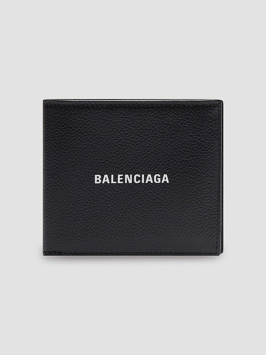 Balenciaga Men's Cash Square Folded Coin Wallet - Black White