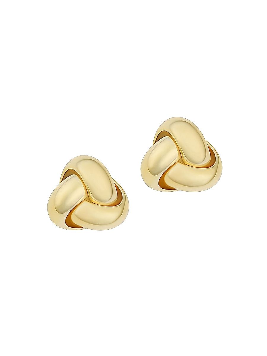 Women's 14K Yellow Solid Gold Forget Me Knot Studs - Yellow Gold