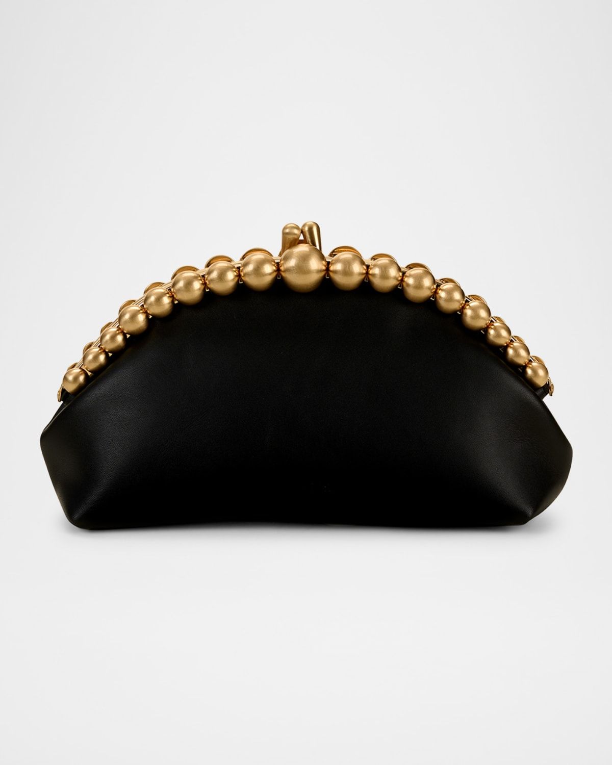 Una Beaded Leather Clutch Bag