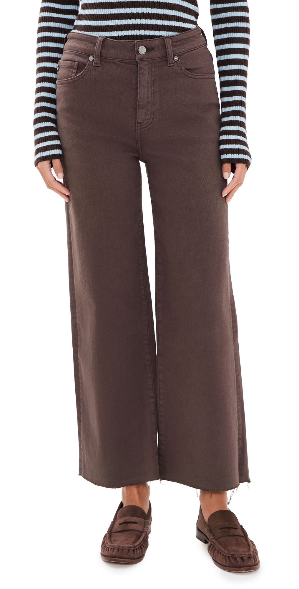 AG Saige Wide Leg Crop Jeans Sulfur Burnt Umber 31