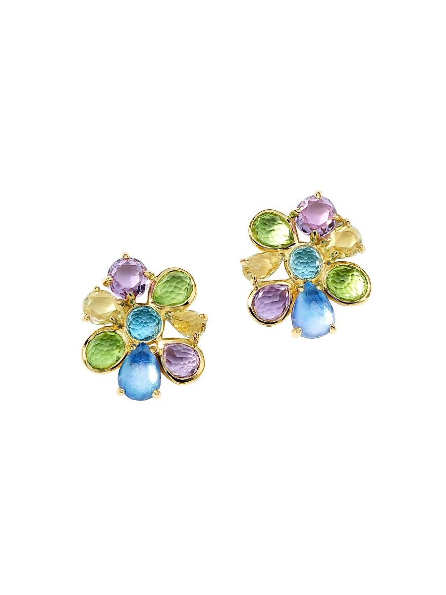 Women's Rock Candy 18K Yellow Gold & Multi-Gemstone Small Cluster Stud Earrings - Alpine