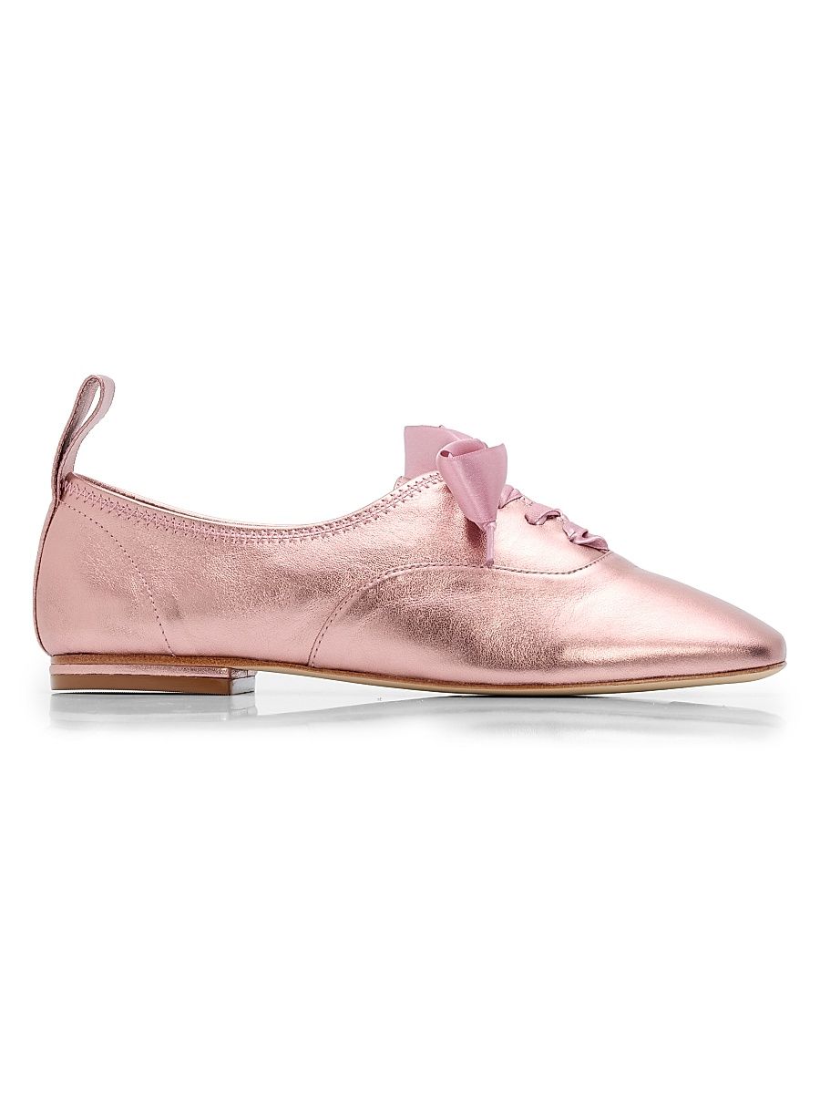Women's Christina 30MM Metallic Leather Oxfords - Soft Pink Metallic - Size 11