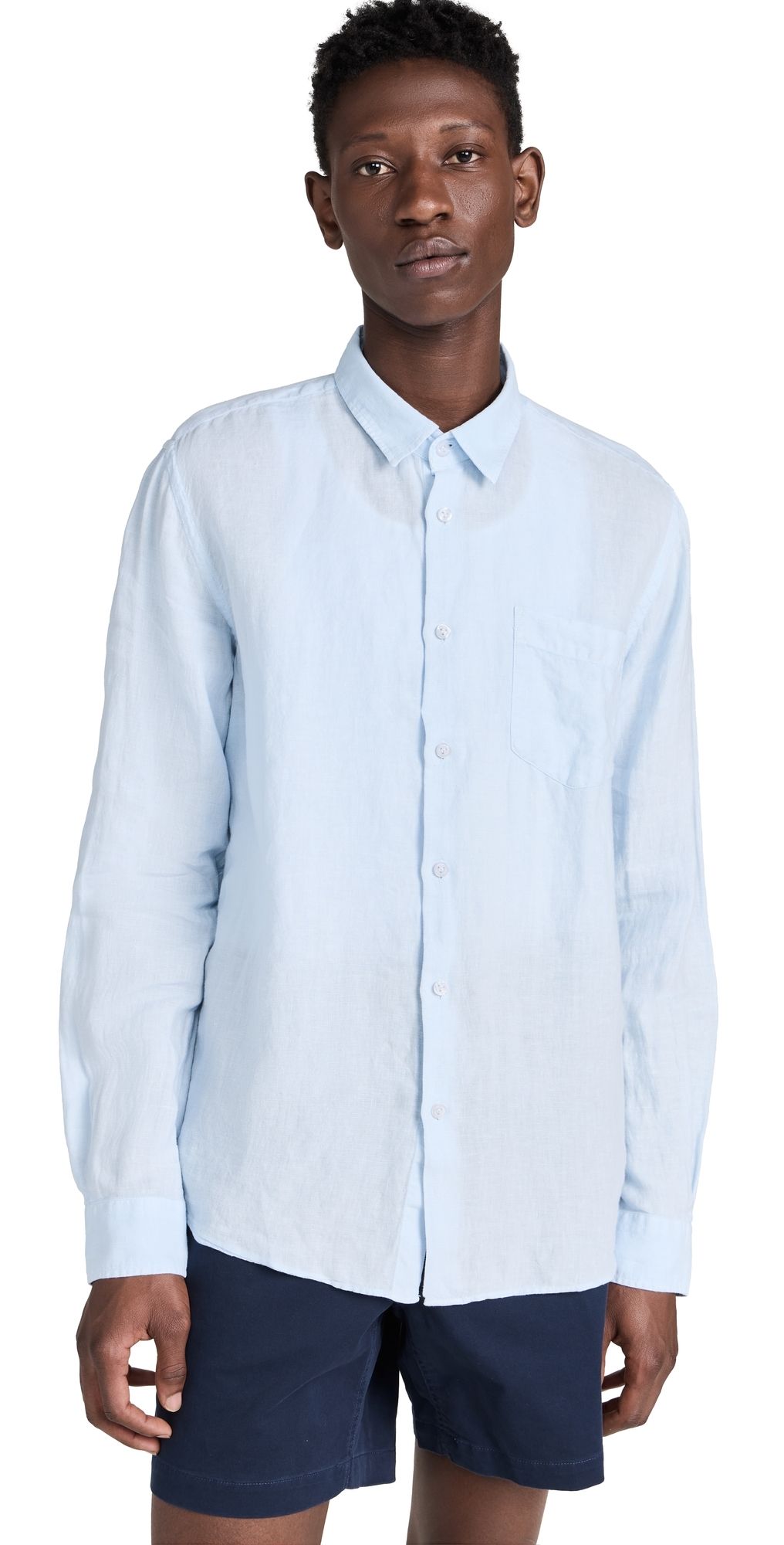 Vilebrequin Caroubis Linen Shirt Bleu Ciel XXL