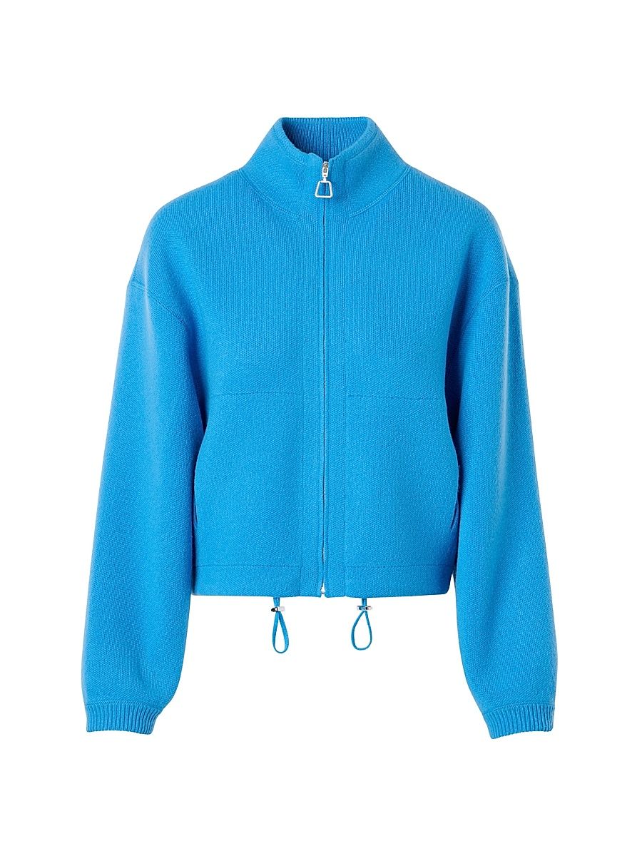 Women's Cashmere Zip-Front Cardigan - Twilight - Size 14