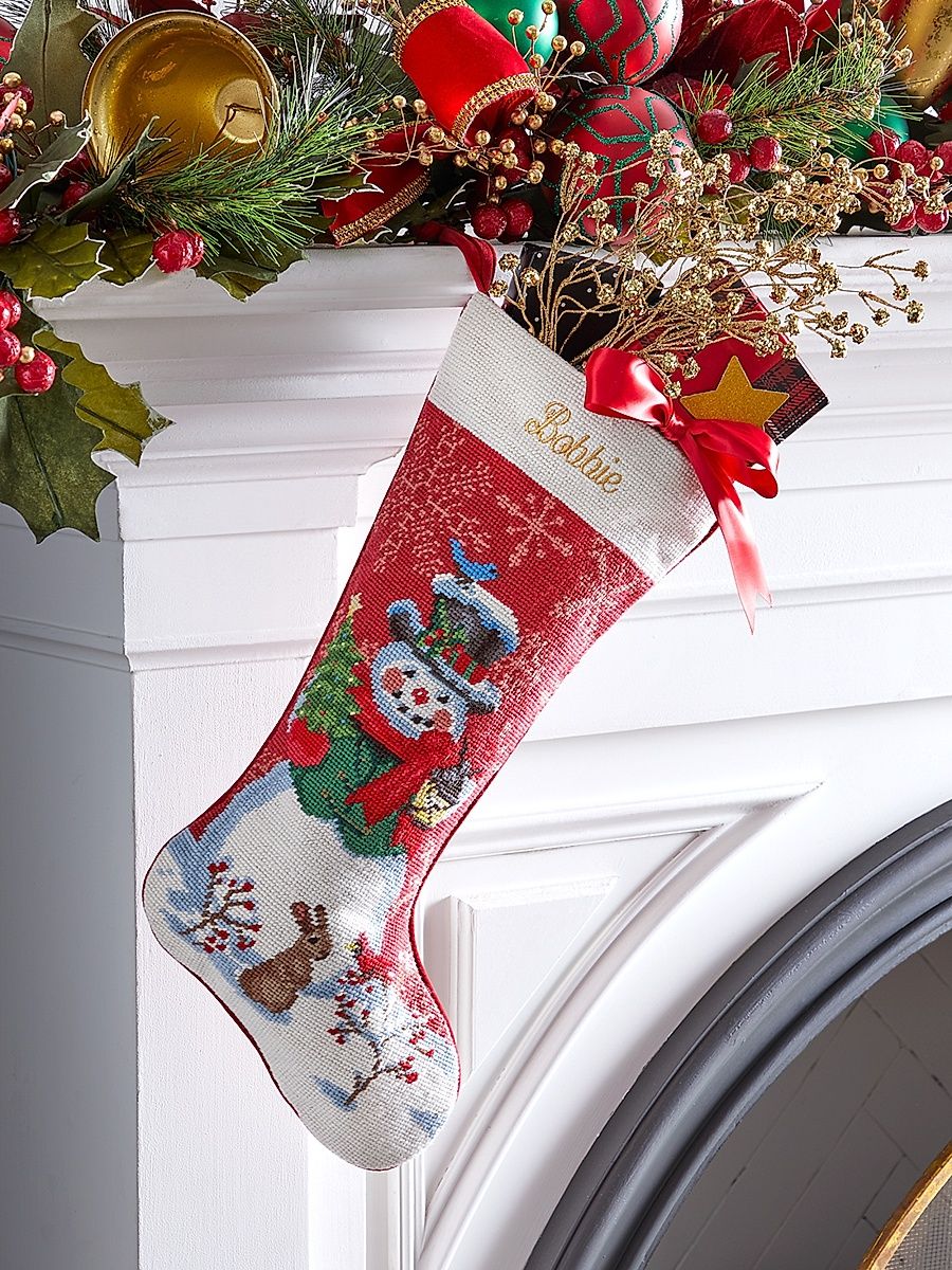 Retro Snowman Stocking