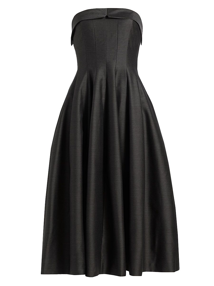 Women's Strapless A-Line Midi-Dress - Dark Grey - Size 8