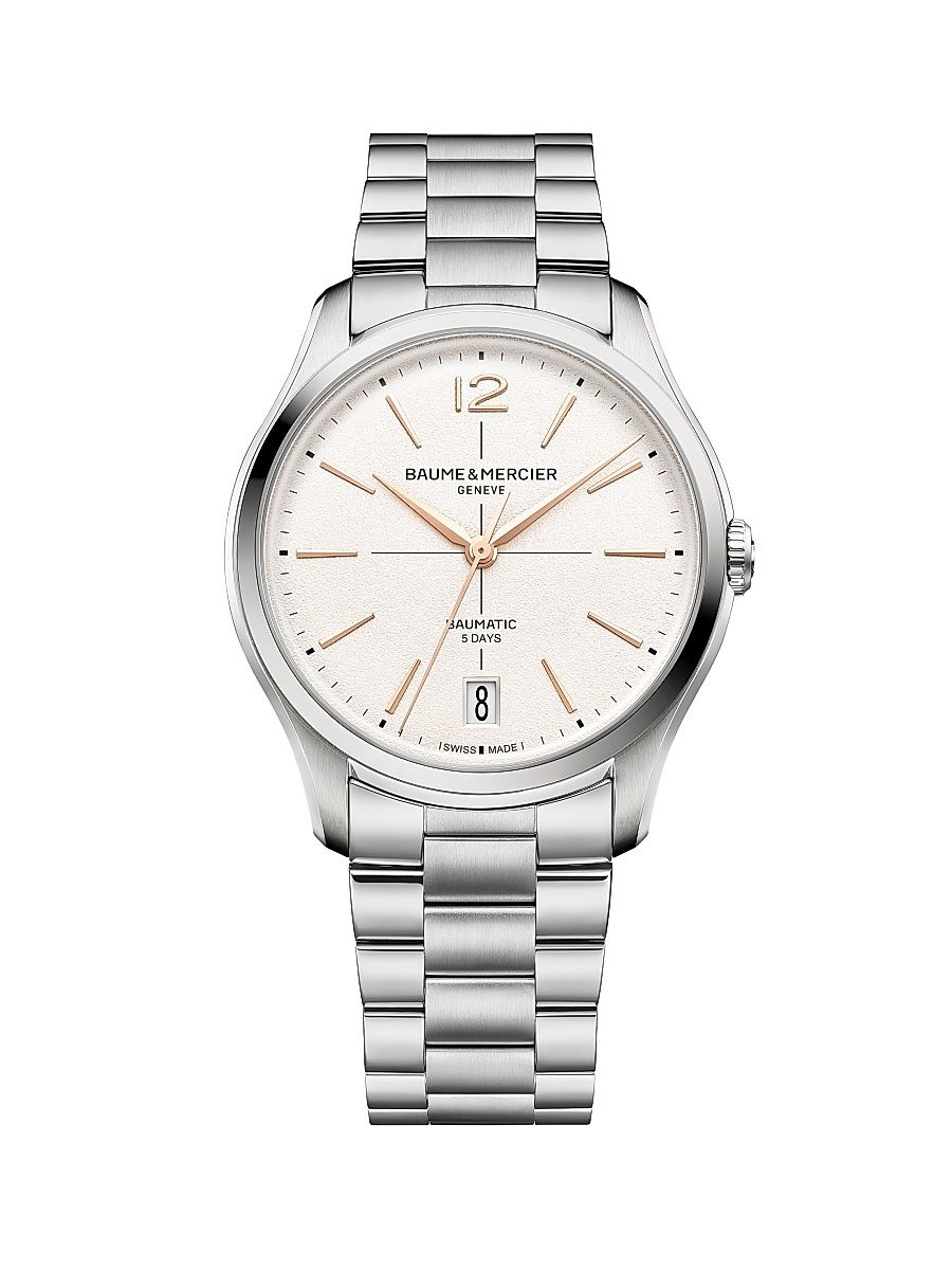 Men's Clifton White Stainless Steel Watch/39MM - Stainless Steel