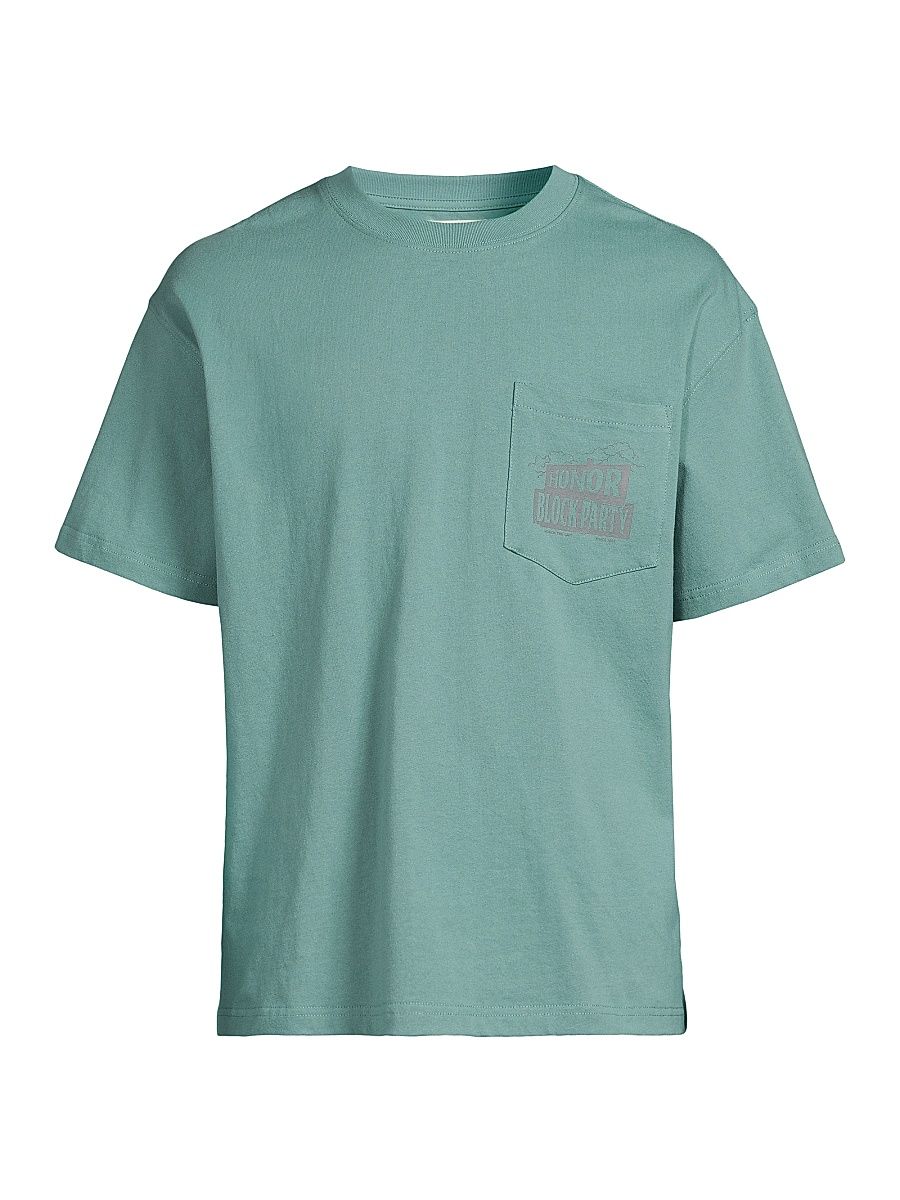 Men's 88 Block Cotton T-Shirt - Green - Size Large