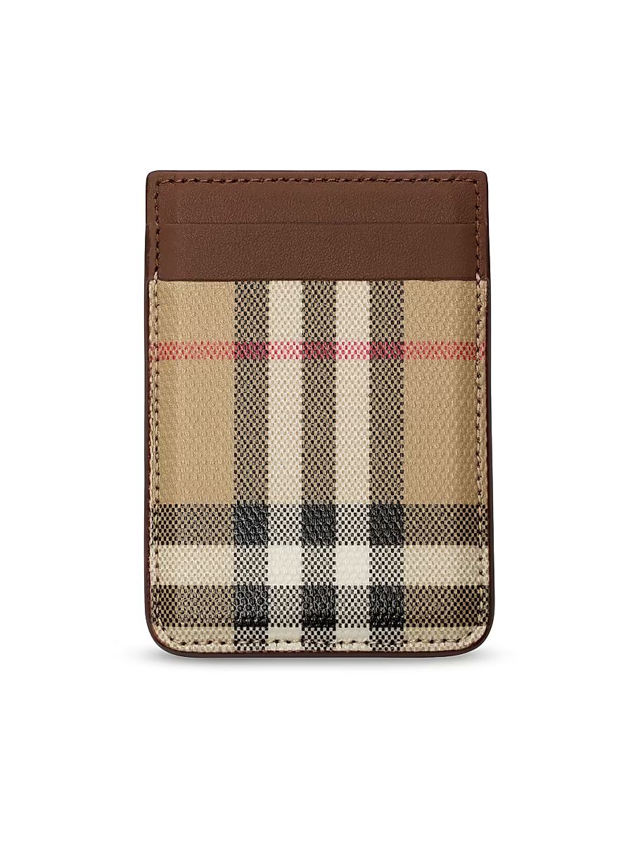 Men's MagSafe Check Leather Card Case - Vintage Check