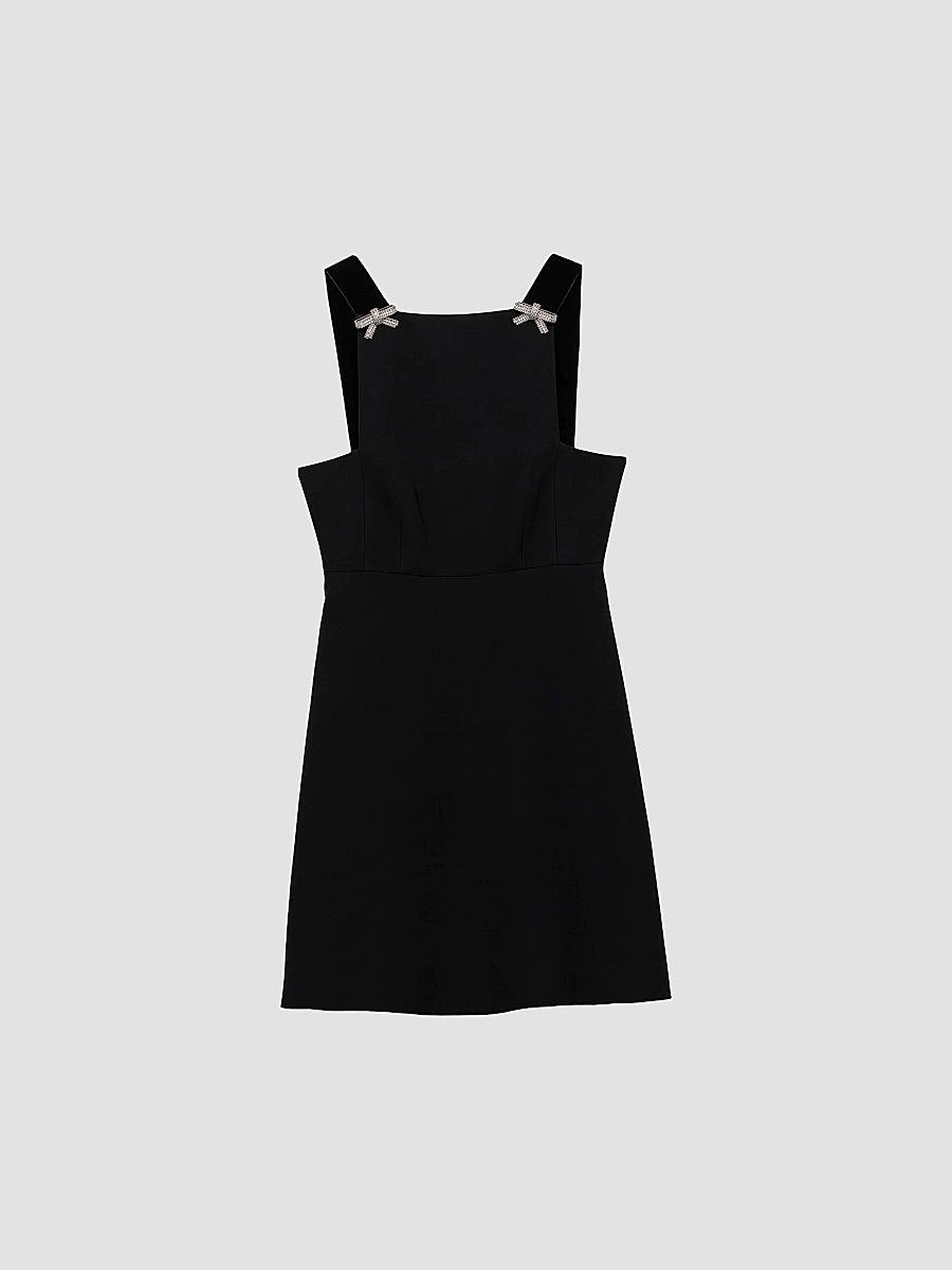Prada Women's Embroidered Cady Mini Dress - Black - Size 2