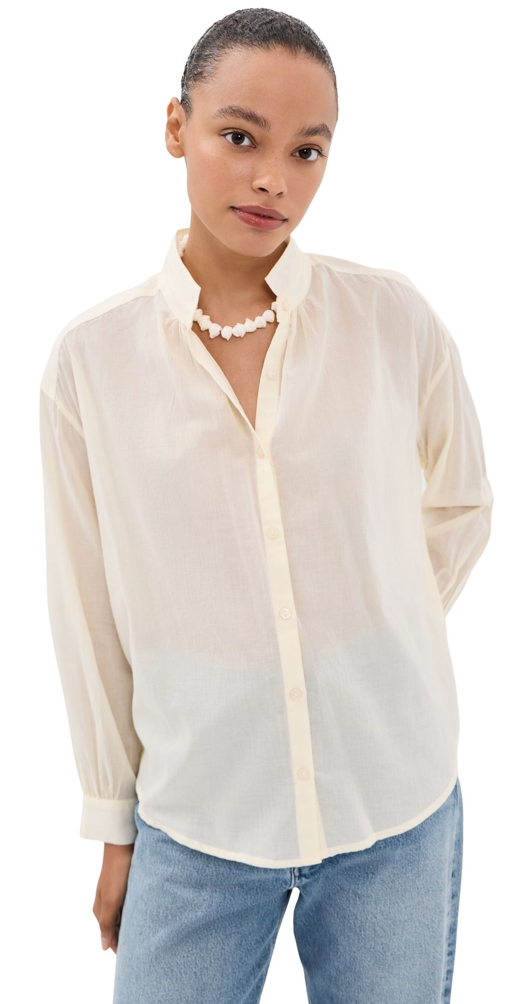 Alix of Bohemia Kiki Button Down Shirt Off White S